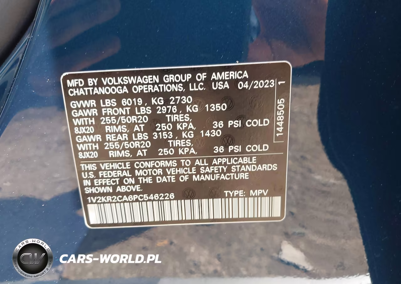 2023 Volkswagen Atlas 3.6L V6 Se W-Technology VIN:1V2KR2CA6PC546226 - 9
