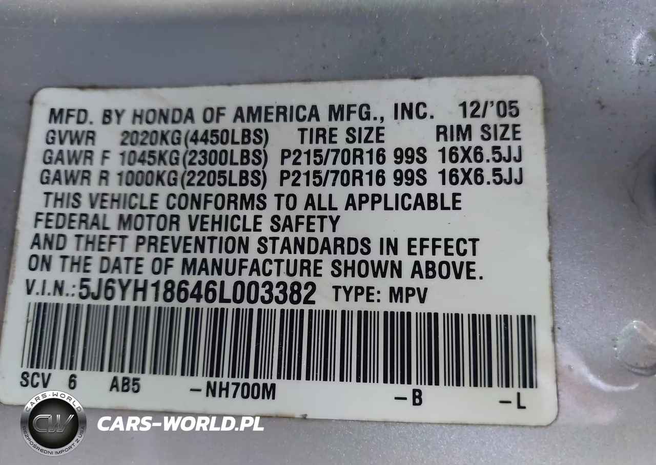 2006 Honda Element Ex VIN:5J6YH18646L003382 - 9
