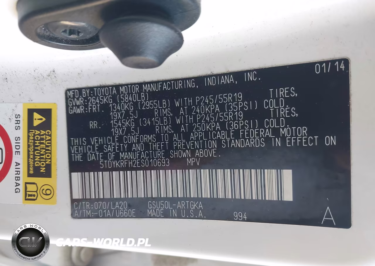 2014 Toyota Highlander Limited V6 VIN:5TDYKRFH2ES010693 - 9