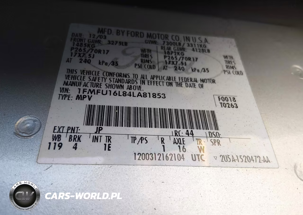 2004 Ford Expedition VIN:1FMFU16L84LA81853 - 9