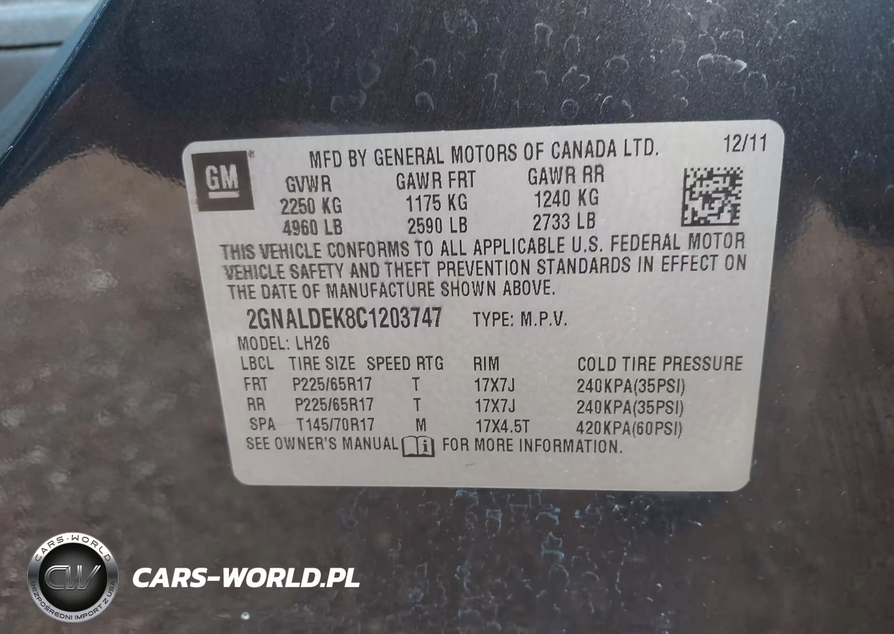 2012 Chevrolet Equinox 1Lt VIN:2GNALDEK8C1203747 - 9