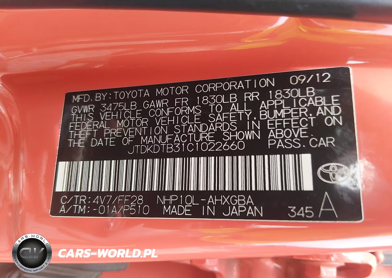 2012 Toyota Prius C Three VIN:JTDKDTB31C1022660 - 9