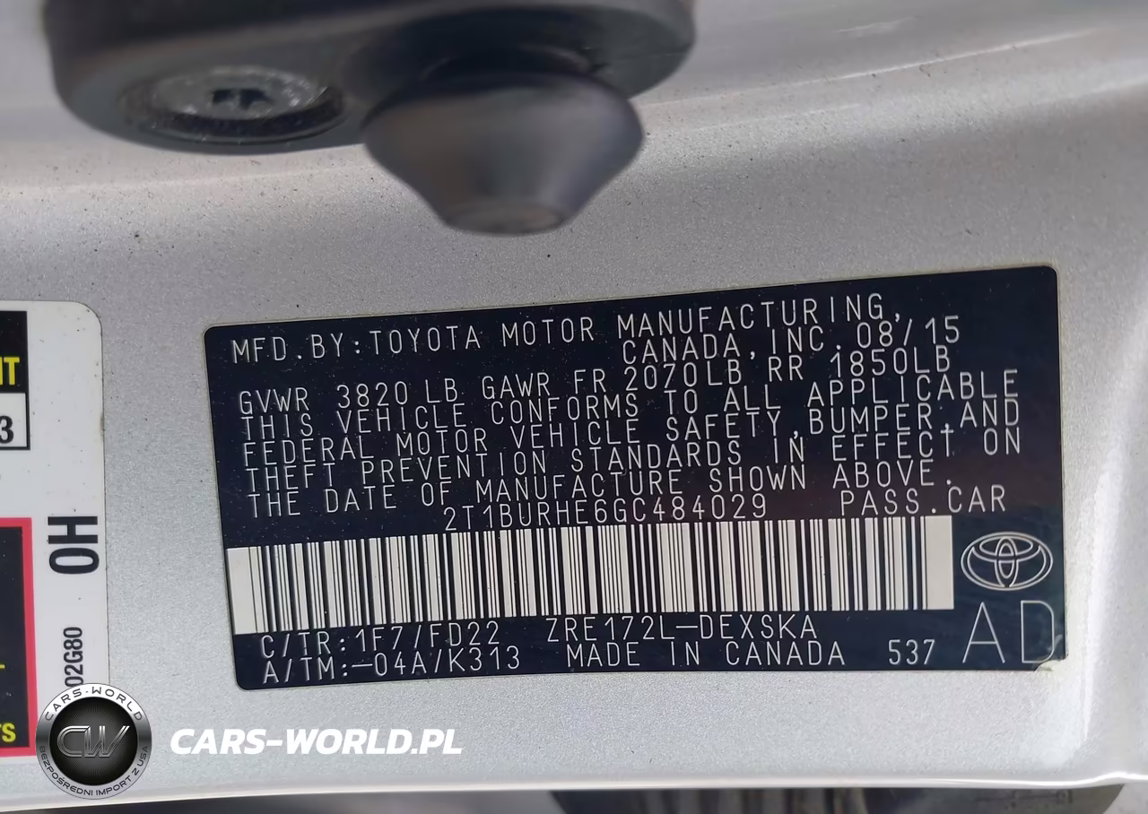 2016 Toyota Corolla S Plus VIN:2T1BURHE6GC484029 - 9