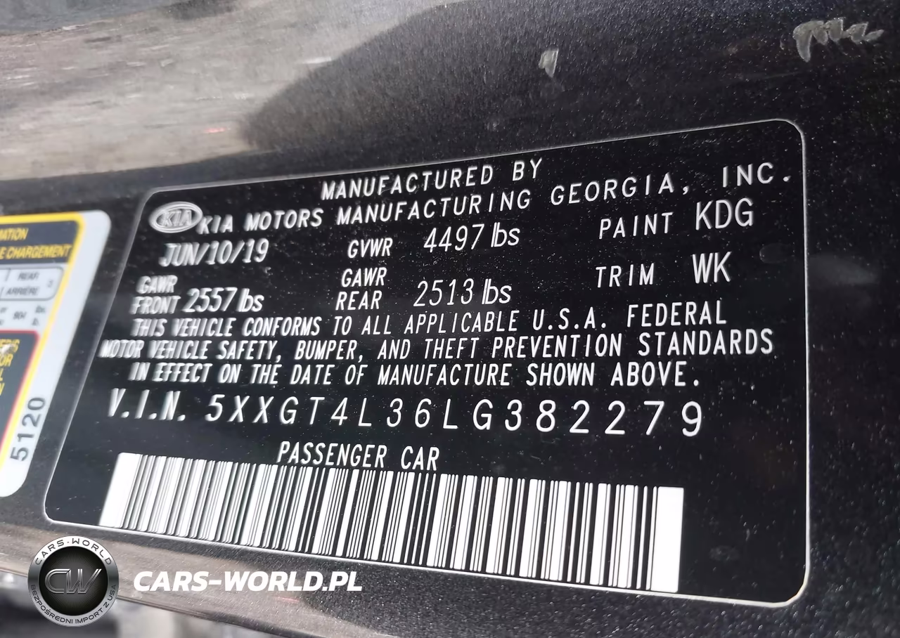 2020 Kia Optima Lx VIN:5XXGT4L36LG382279 - 9