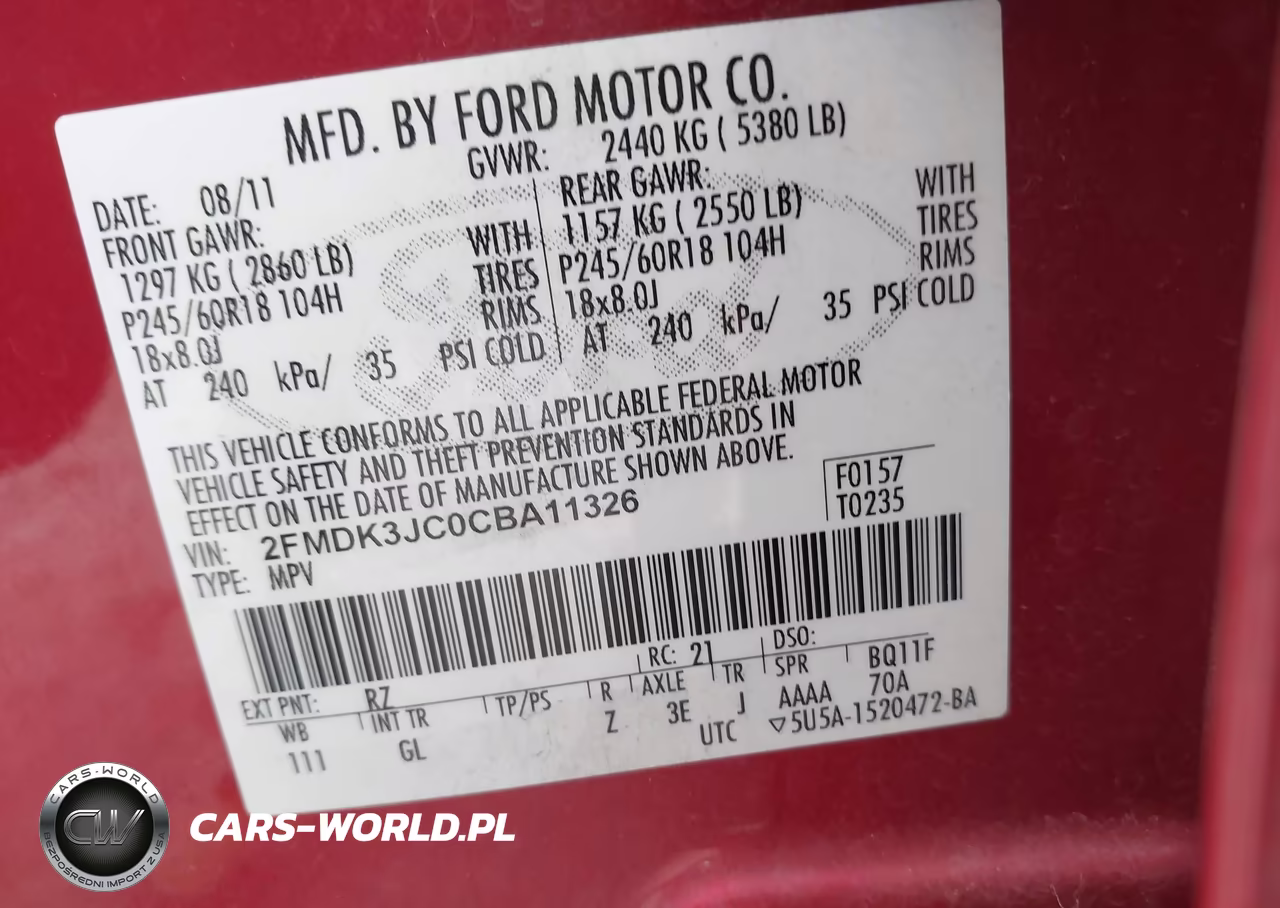 2012 Ford Edge Sel VIN:2FMDK3JC0CBA11326 - 9