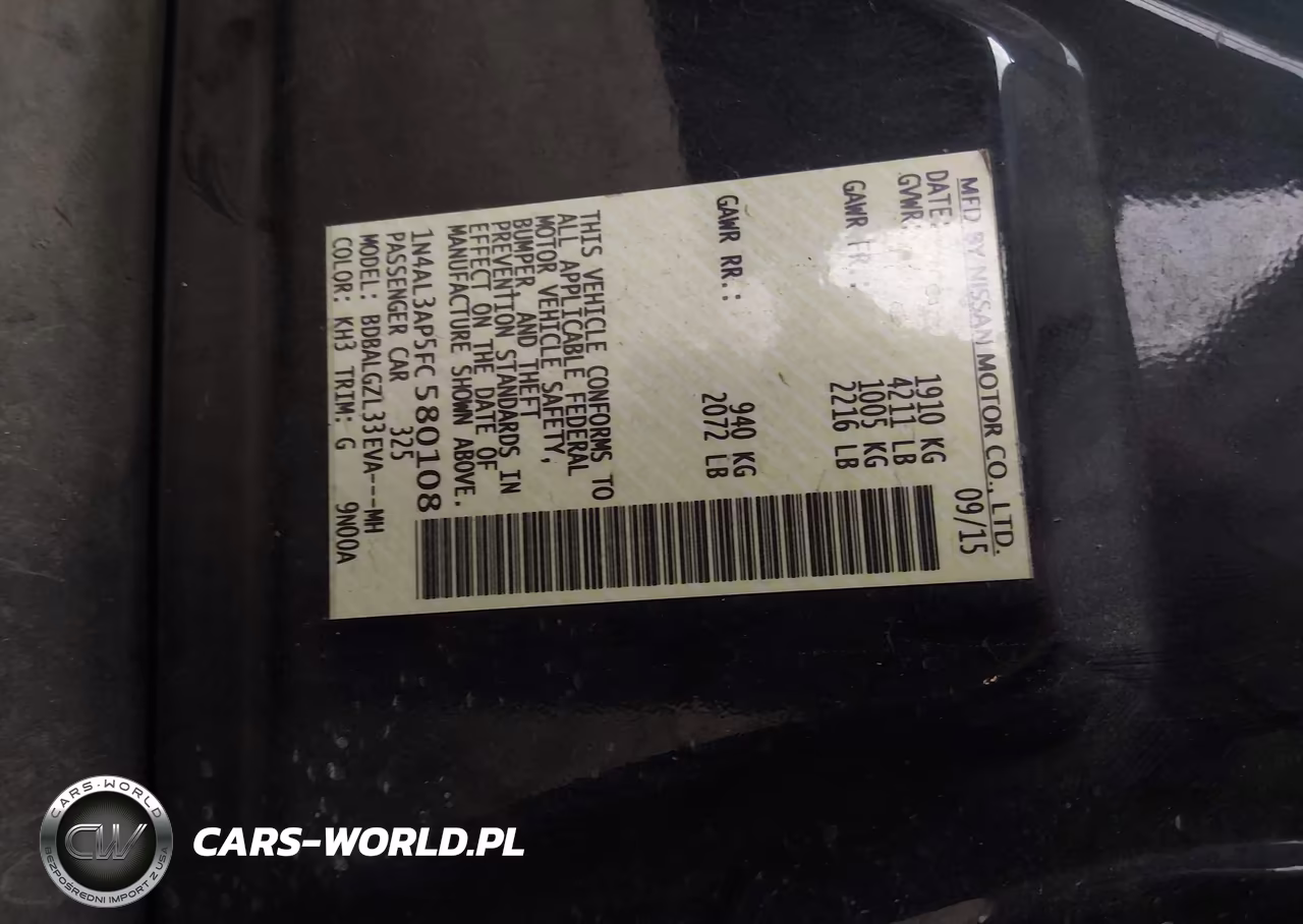 2015 Nissan Altima 2.5 S VIN:1N4AL3AP5FC580108 - 9