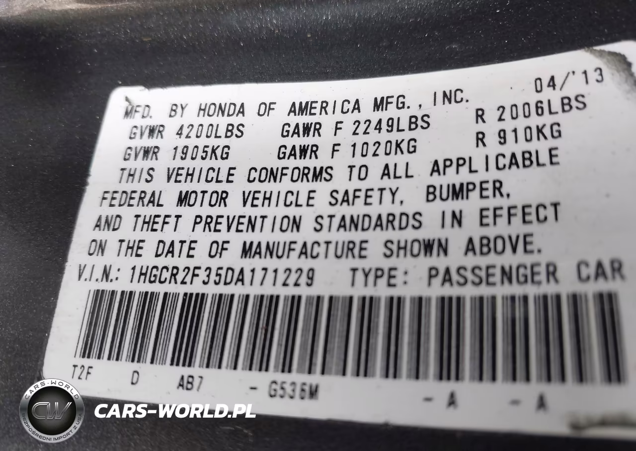 2013 Honda Accord Lx VIN:1HGCR2F35DA171229 - 9