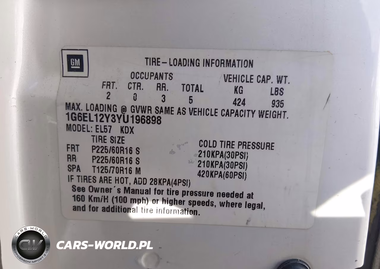 2000 Cadillac Eldorado Esc VIN:1G6EL12Y3YU196898 - 9