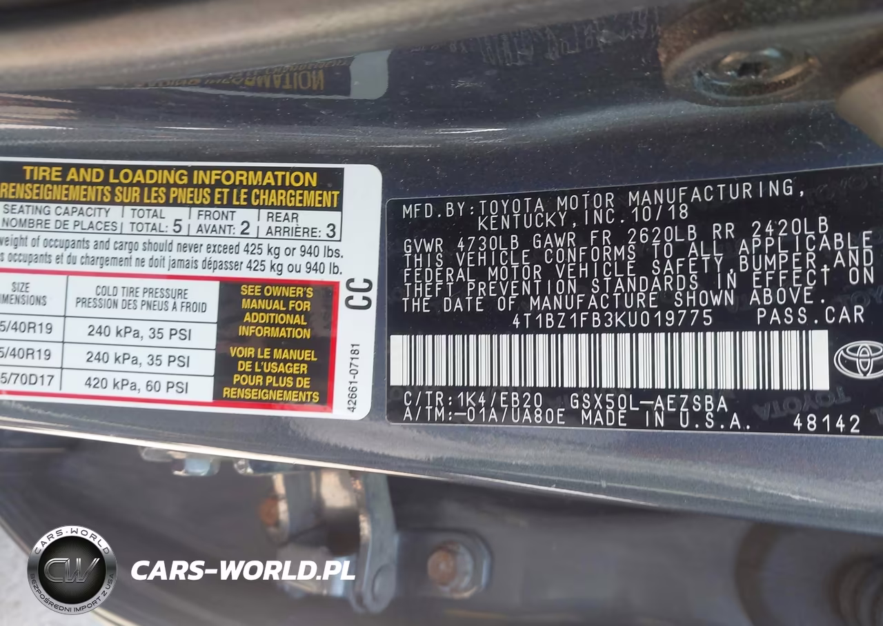 2019 Toyota Avalon Touring VIN:4T1BZ1FB3KU019775 - 9