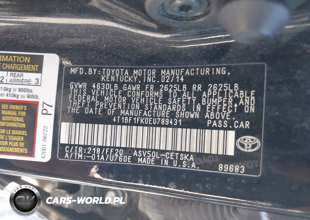 2014 Toyota Camry Se VIN:4T1BF1FK0EU789431 - 9