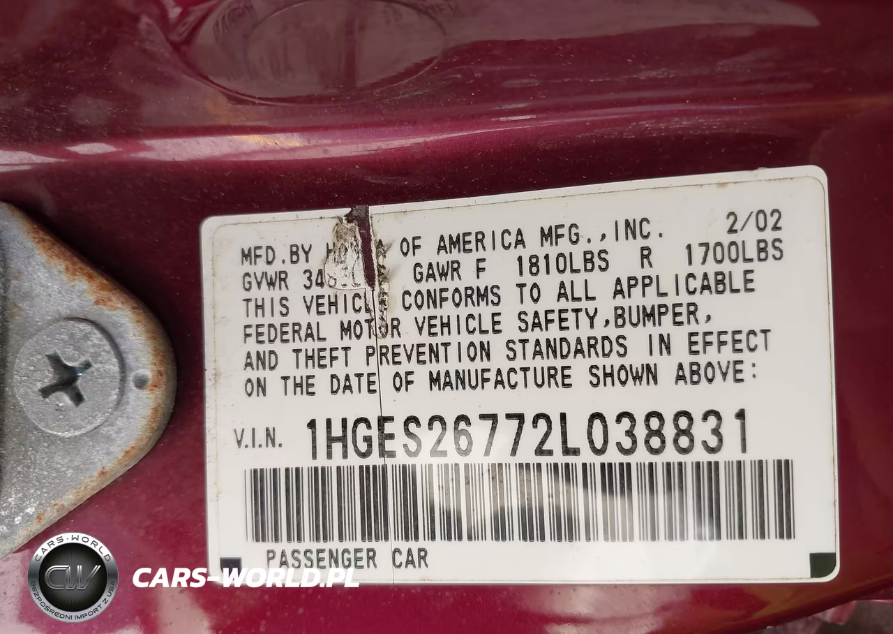 2002 Honda Civic Ex VIN:1HGES26772L038831 - 9
