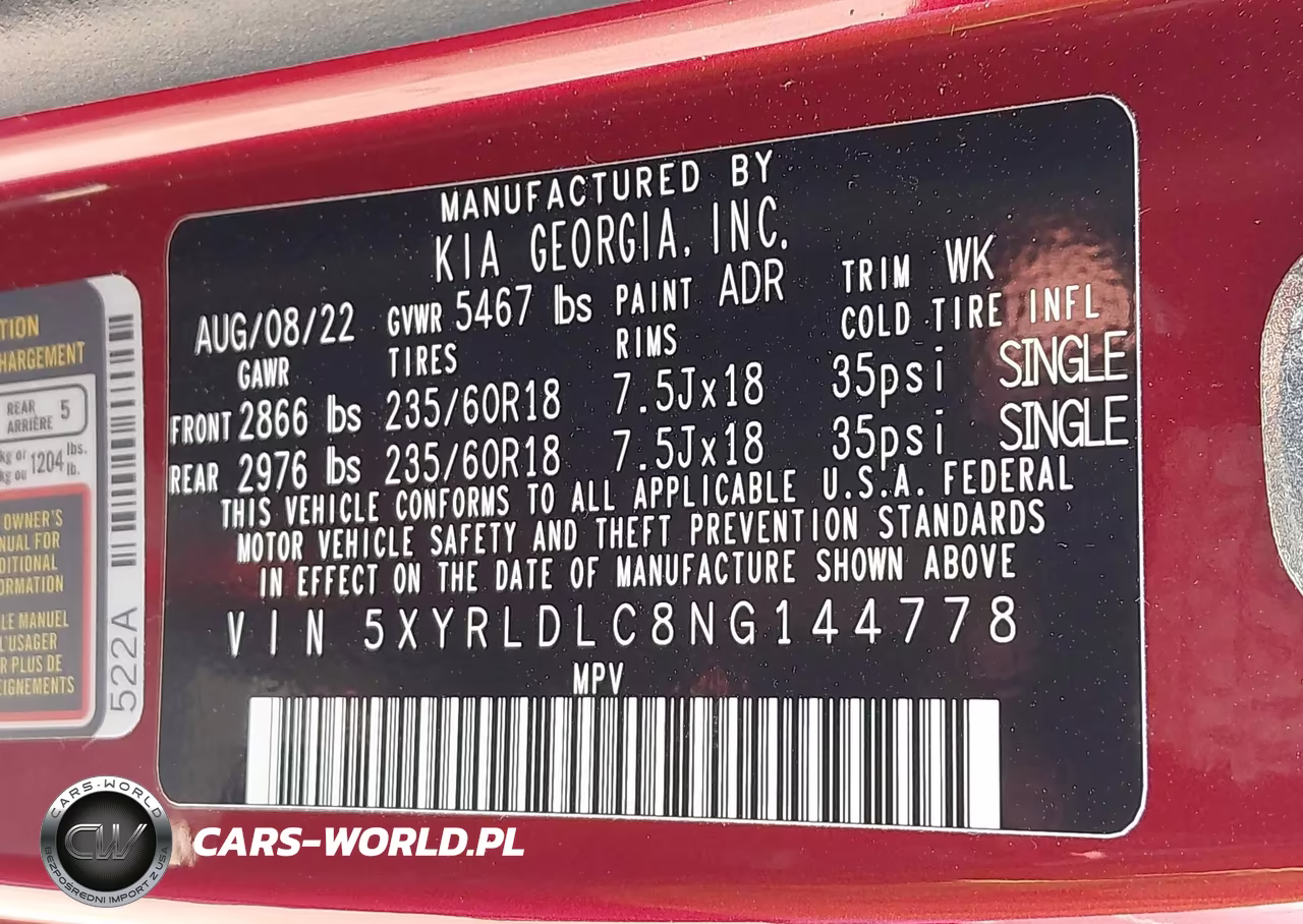 2022 Kia Sorento X-Line S VIN:5XYRLDLC8NG144778 - 9