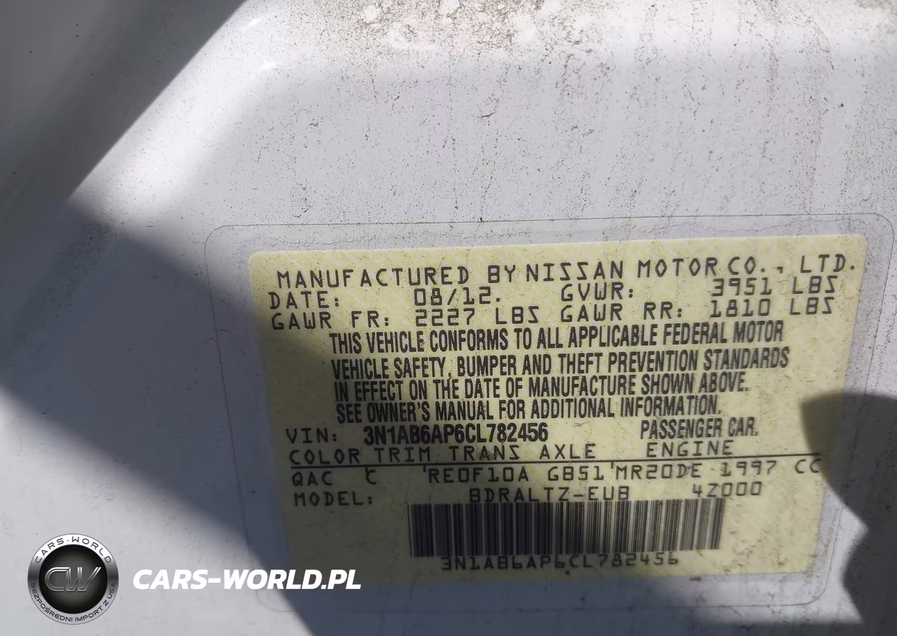 2012 Nissan Sentra 2.0 S VIN:3N1AB6AP6CL782456 - 9