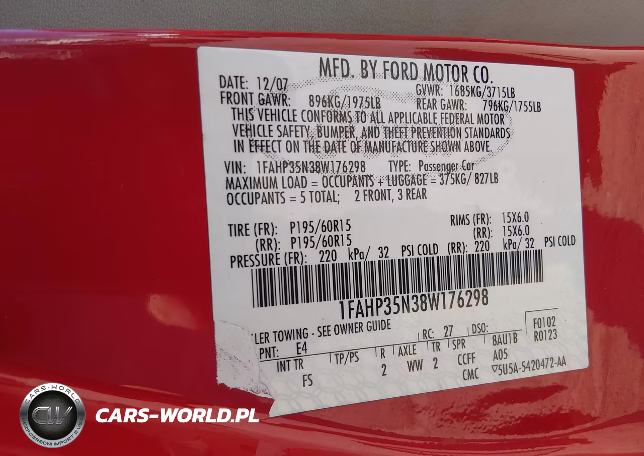 2008 Ford Focus Se-Ses VIN:1FAHP35N38W176298 - 9