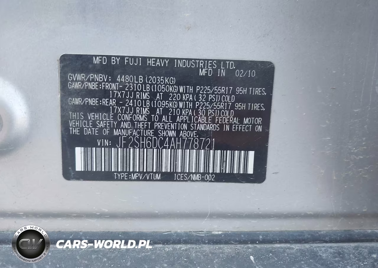 2010 Subaru Forester 2.5X Limited VIN:JF2SH6DC4AH778721 - 9