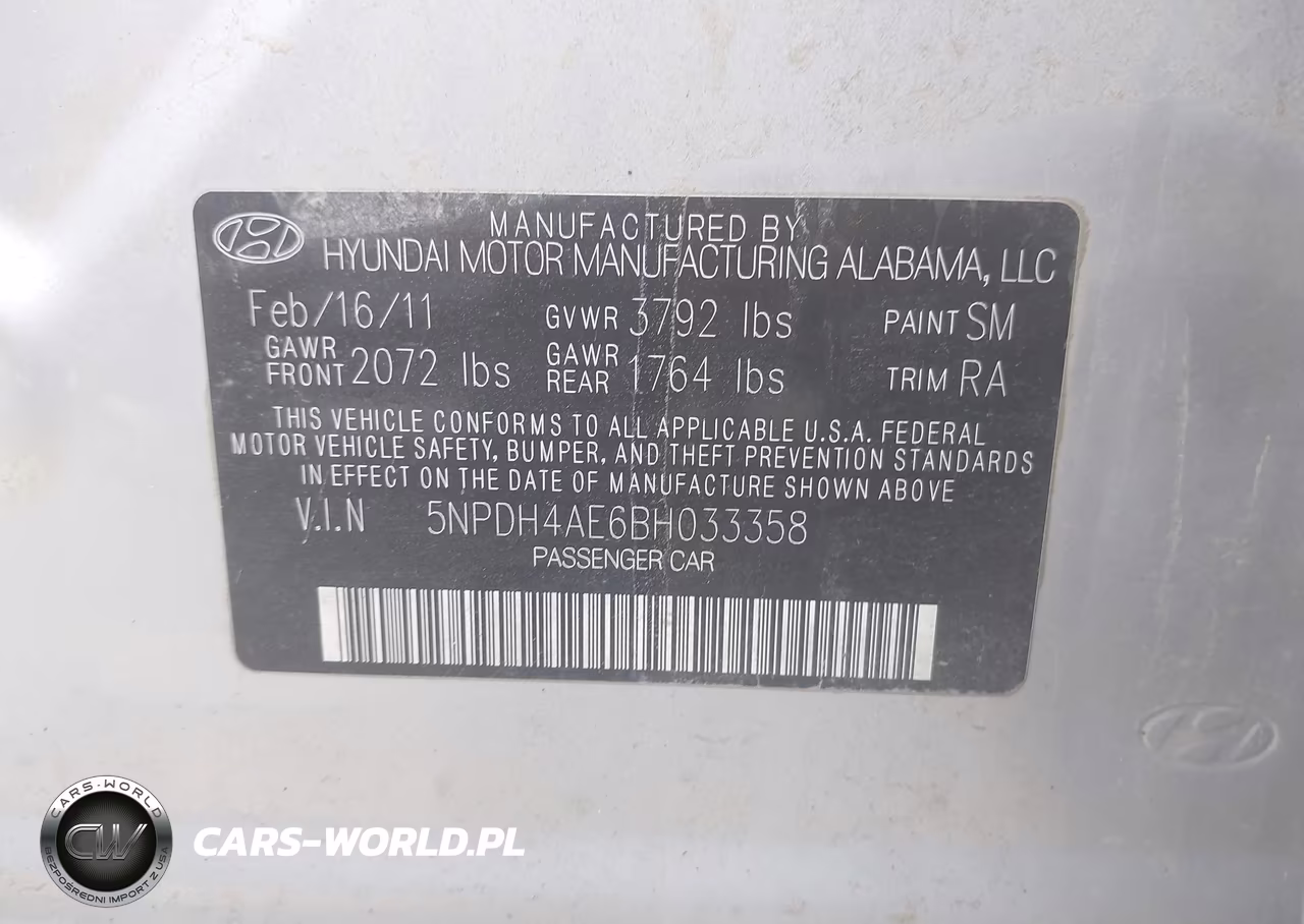 2011 Hyundai Elantra Gls VIN:5NPDH4AE6BH033358 - 9