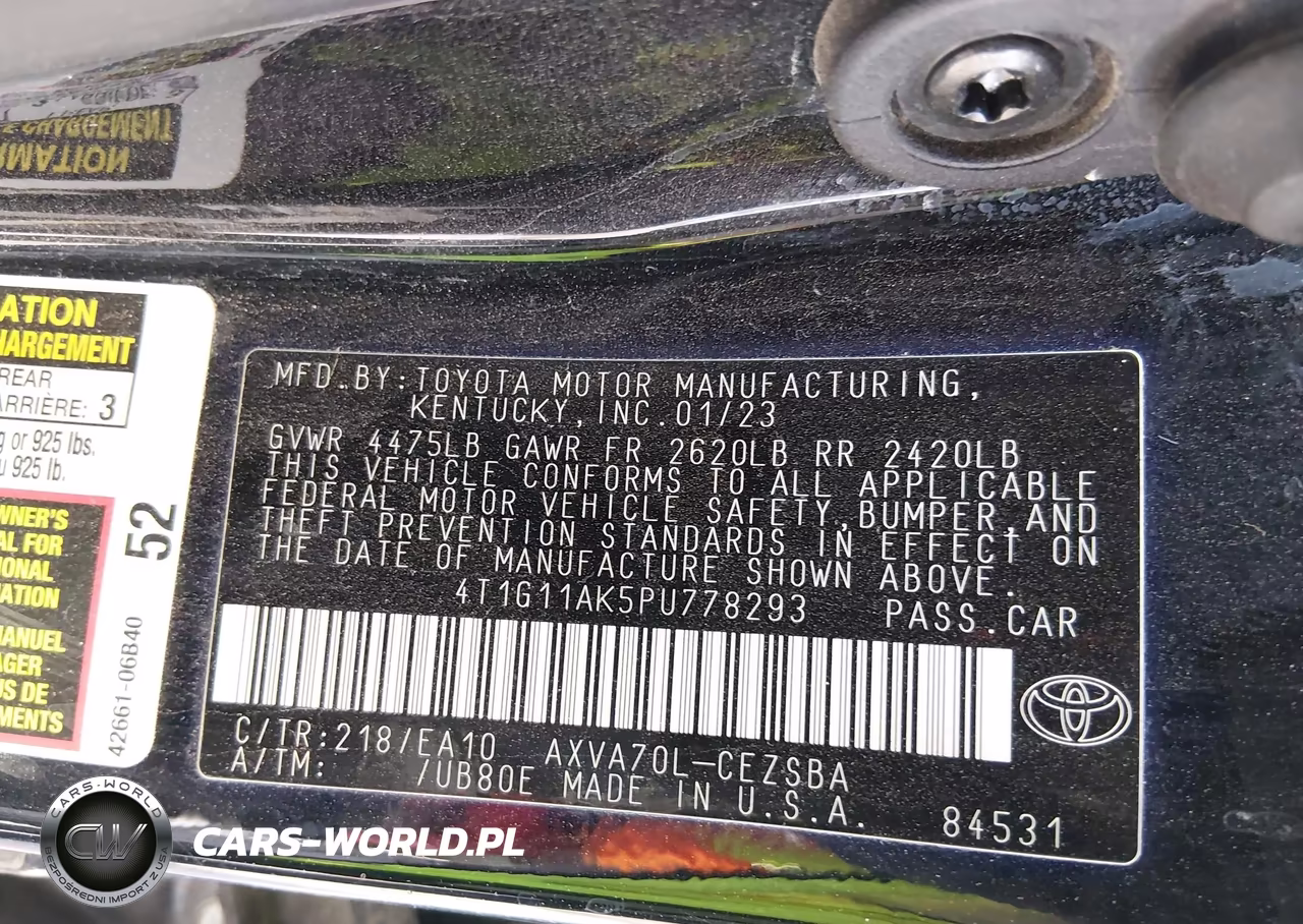 2023 Toyota Camry Se VIN:4T1G11AK5PU778293 - 9