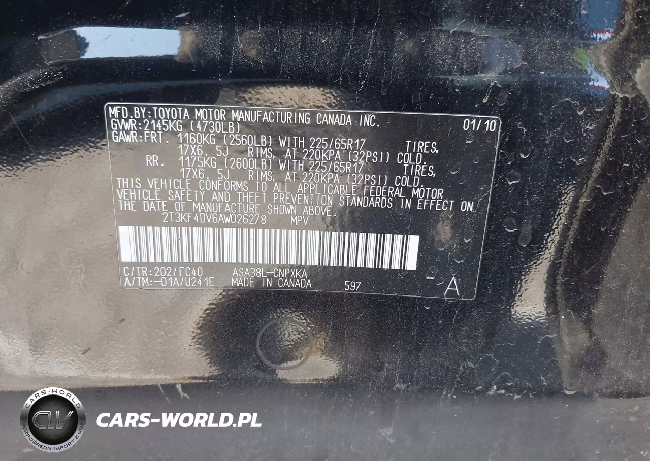 2010 Toyota Rav4 VIN:2T3KF4DV6AW026278 - 9