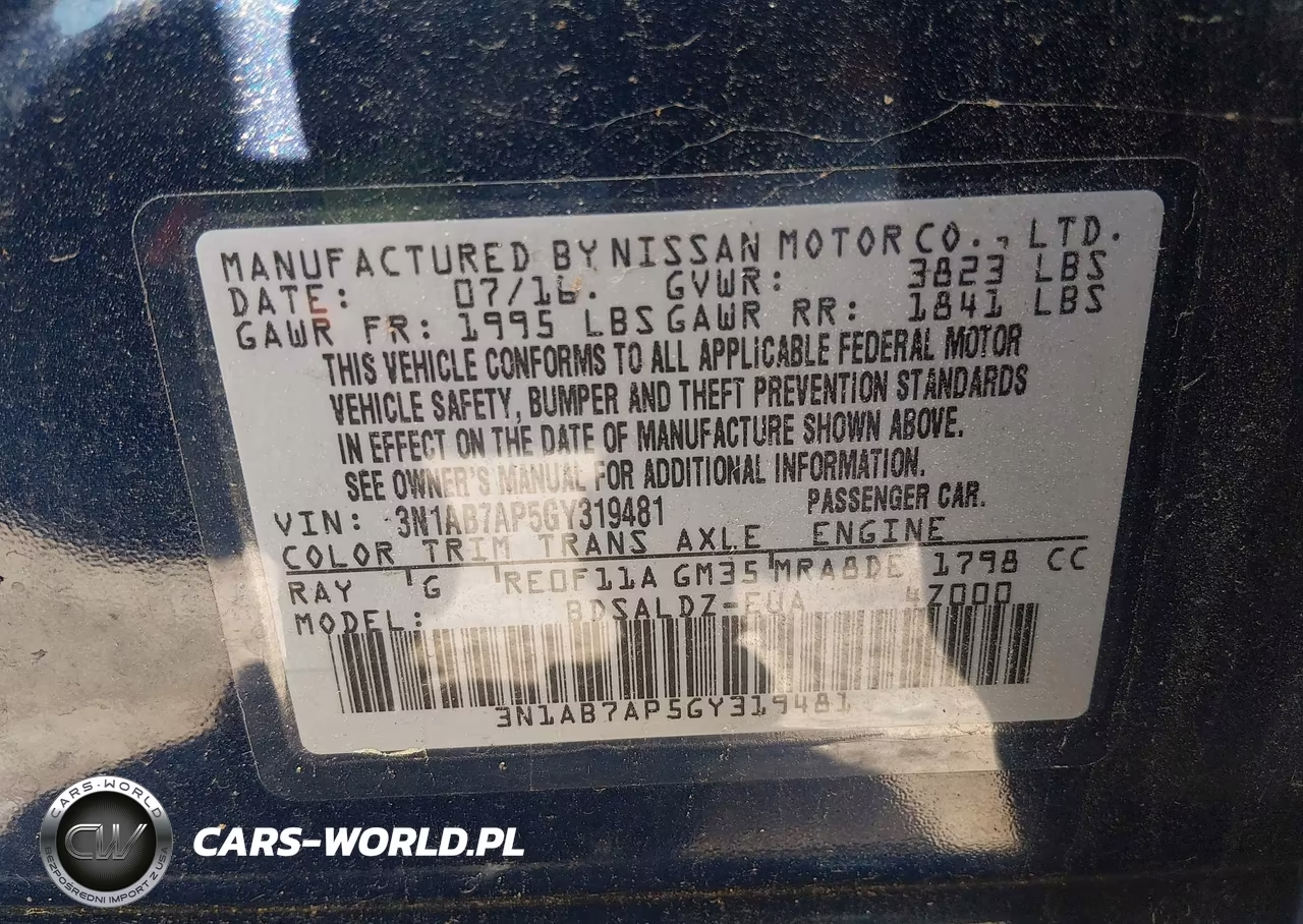 2016 Nissan Sentra Sv VIN:3N1AB7AP5GY319481 - 9