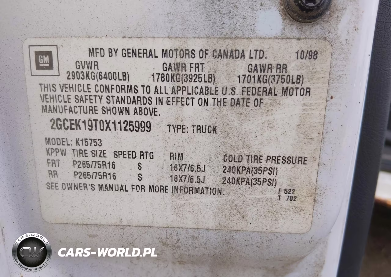 1999 Chevrolet Silverado 1500 Ls VIN:2GCEK19T0X1125999 - 9