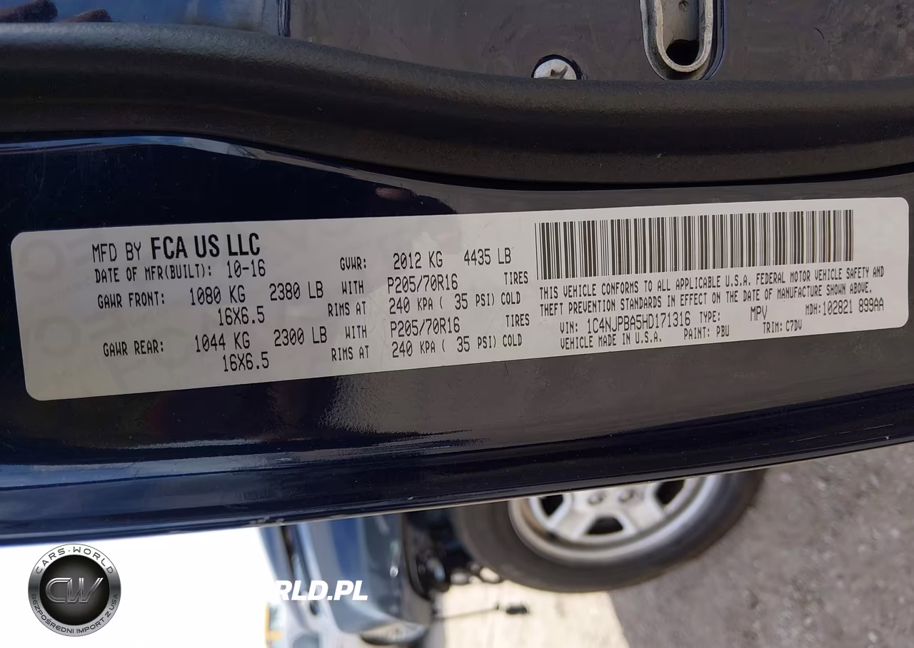 2017 Jeep Patriot Sport Fwd VIN:1C4NJPBA5HD171316 - 9
