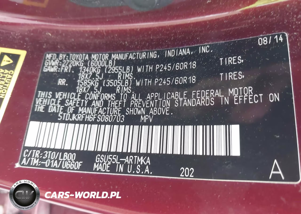 2015 Toyota Highlander Xle V6 VIN:5TDJKRFH6FS080703 - 9
