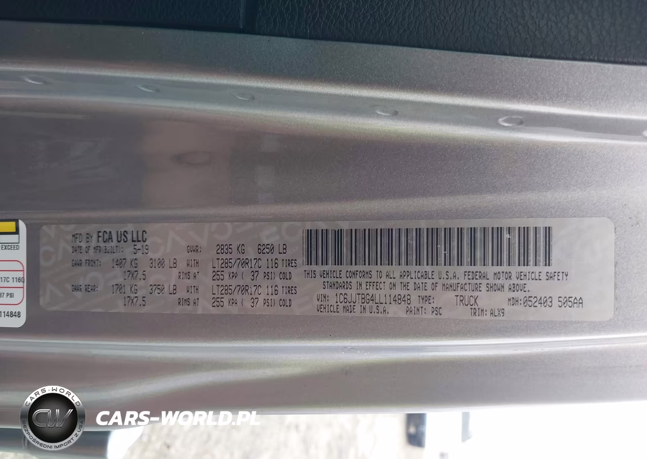 2020 Jeep Gladiator Rubicon 4X4 VIN:1C6JJTBG4LL114848 - 9