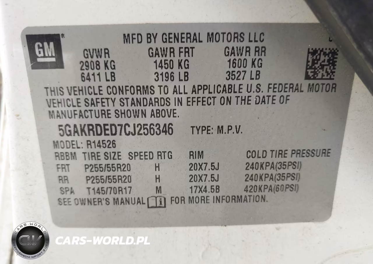 2012 Buick Enclave Premium VIN:5GAKRDED7CJ256346 - 9