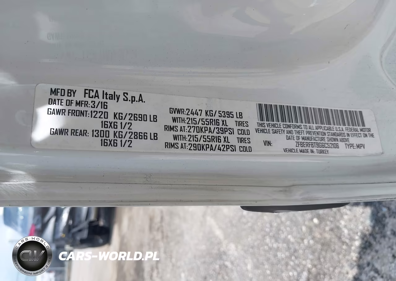 2016 Ram Promaster City Tradesman Slt VIN:ZFBERFBT9G6C52106 - 9