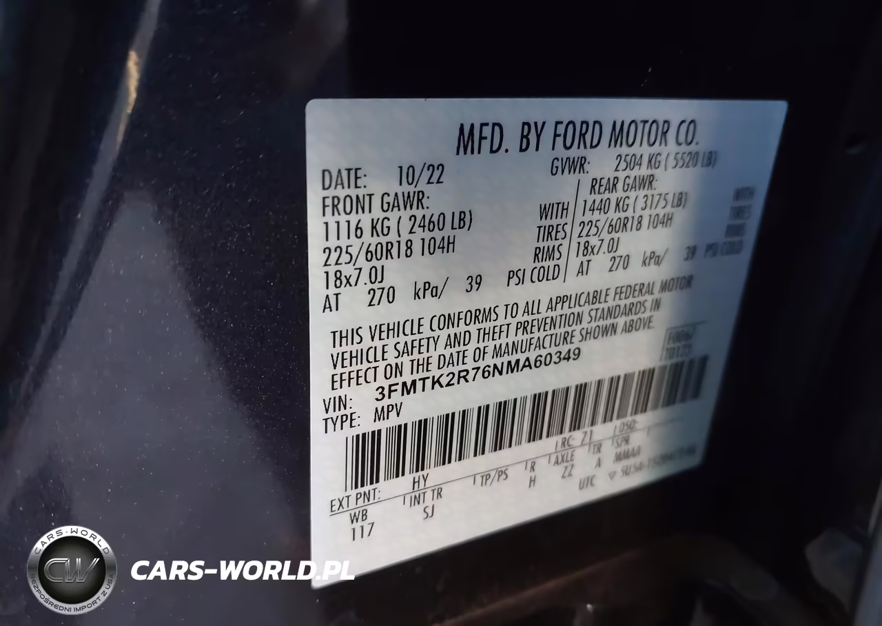 2022 Ford Mustang Mach-E California Route 1 VIN:3FMTK2R76NMA60349 - 9