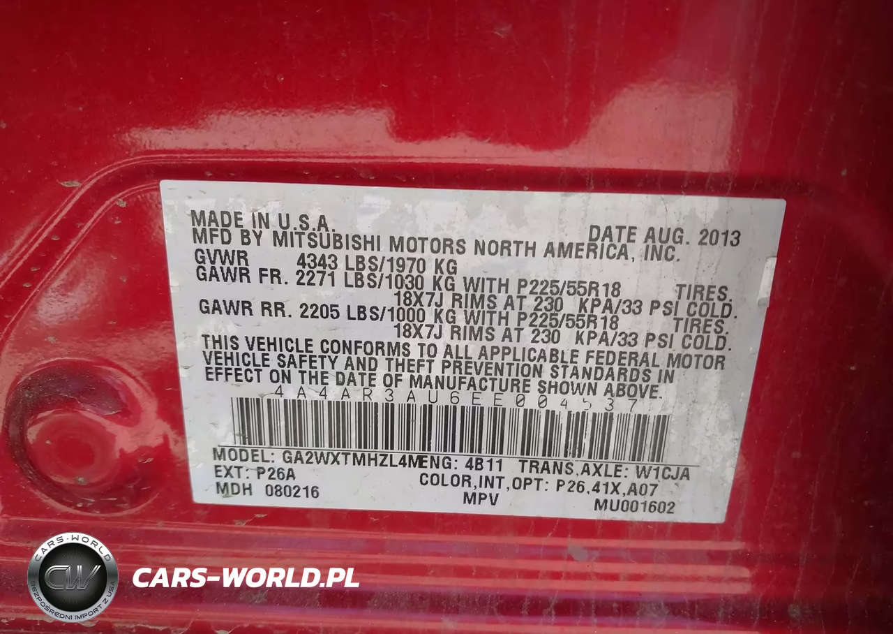 2014 Mitsubishi Outlander Sport Es VIN:4A4AR3AU6EE004537 - 9