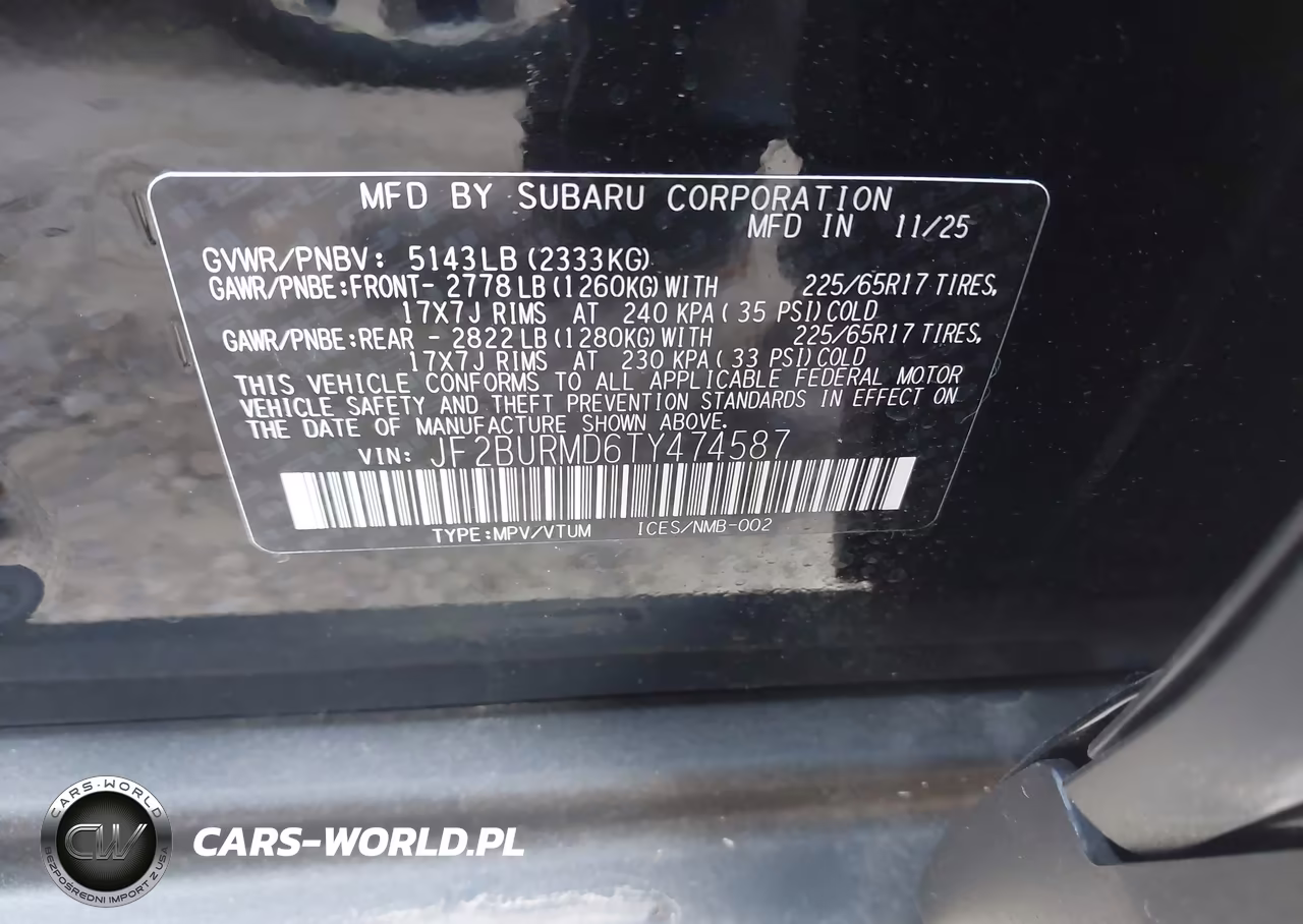 2026 Subaru Outback Wilderness VIN:JF2BURMD6TY474587 - 9