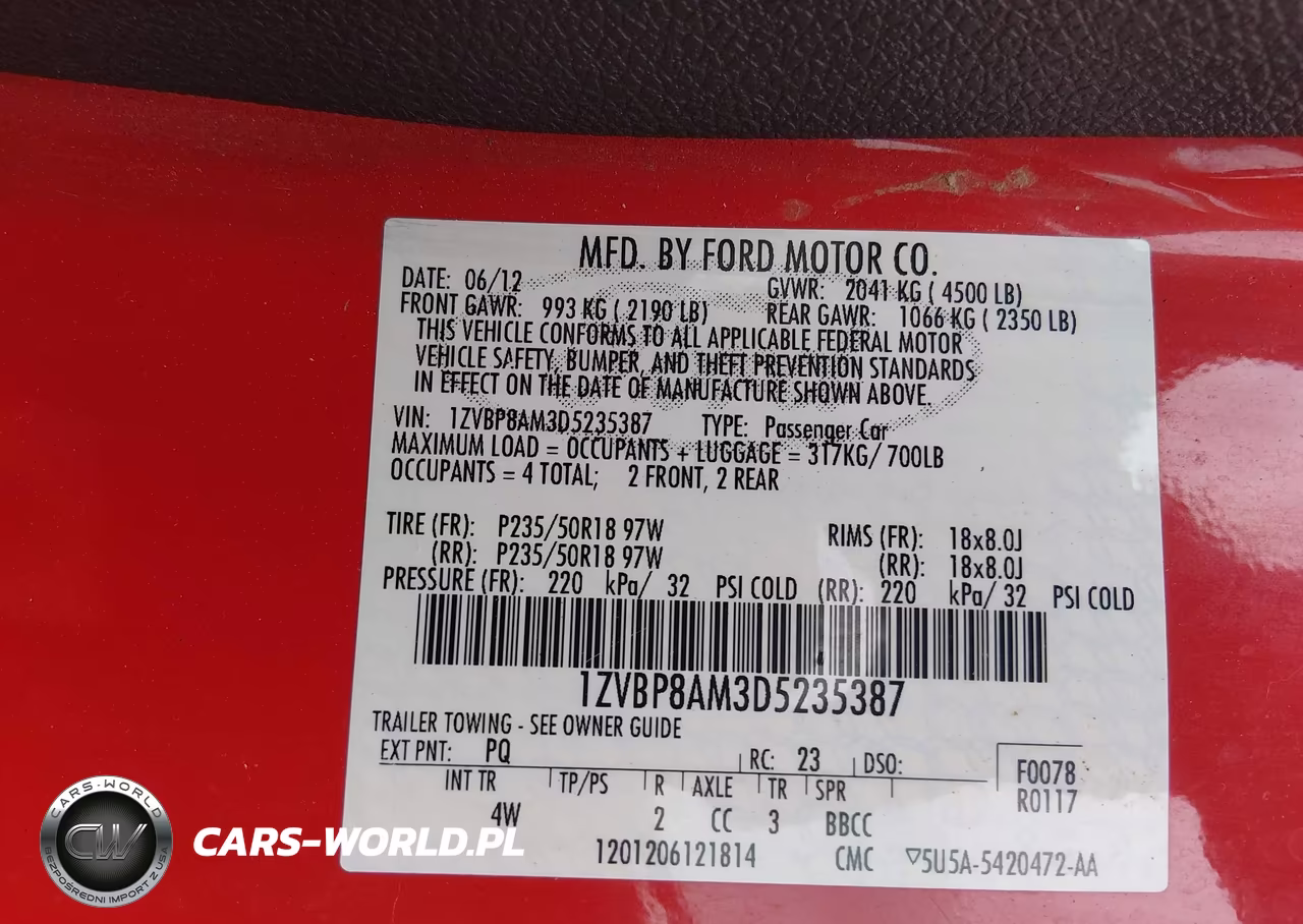 2013 Ford Mustang V6 Premium VIN:1ZVBP8AM3D5235387 - 9