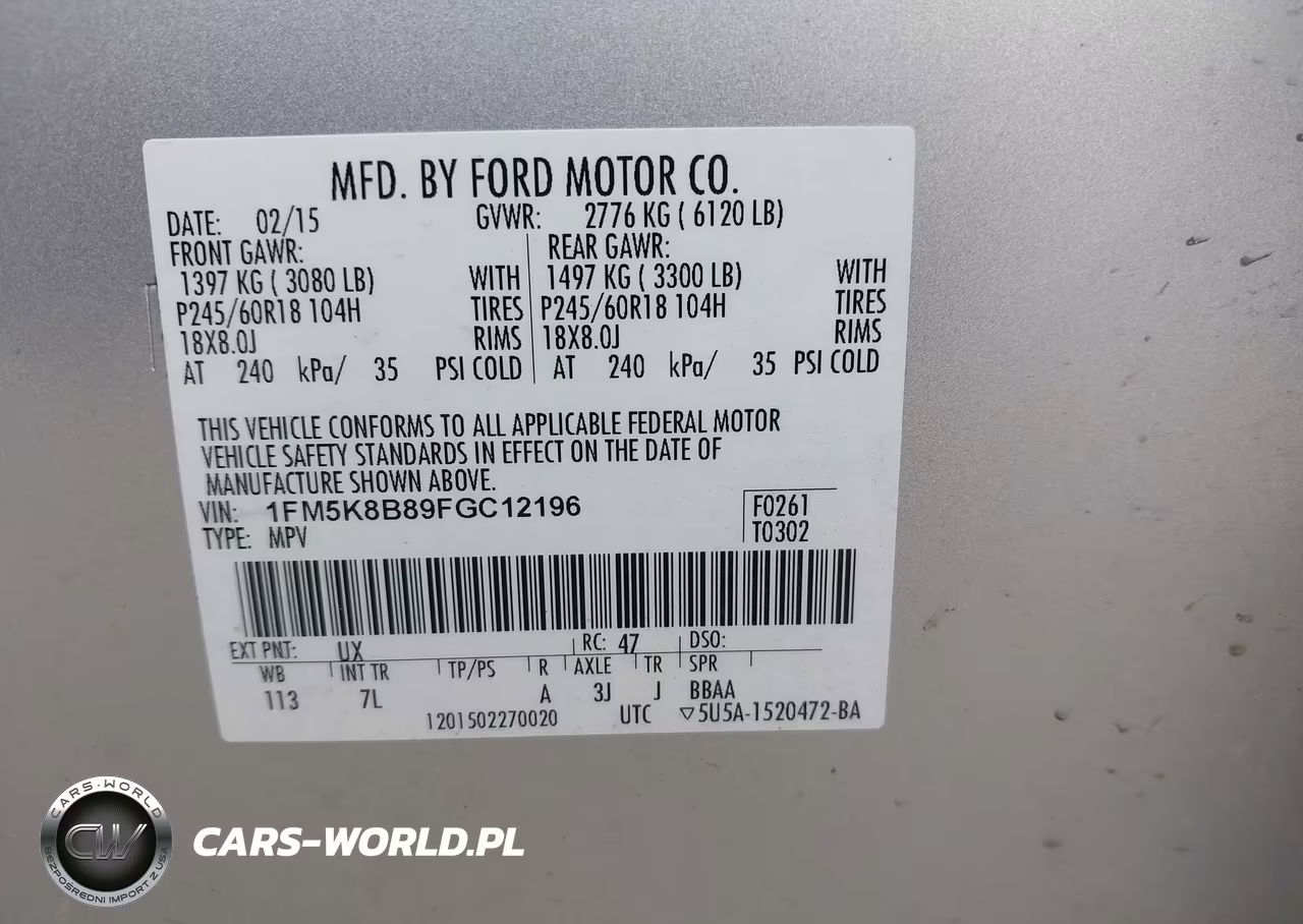 2015 Ford Explorer VIN:1FM5K8B89FGC12196 - 9