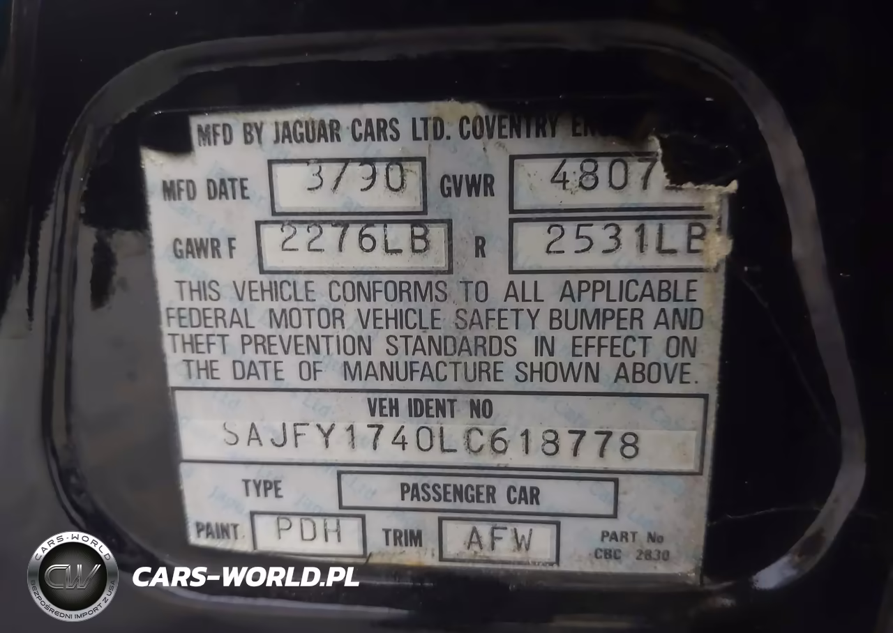 1990 Jaguar Xj6 Baseline VIN:SAJFY1740LC618778 - 9