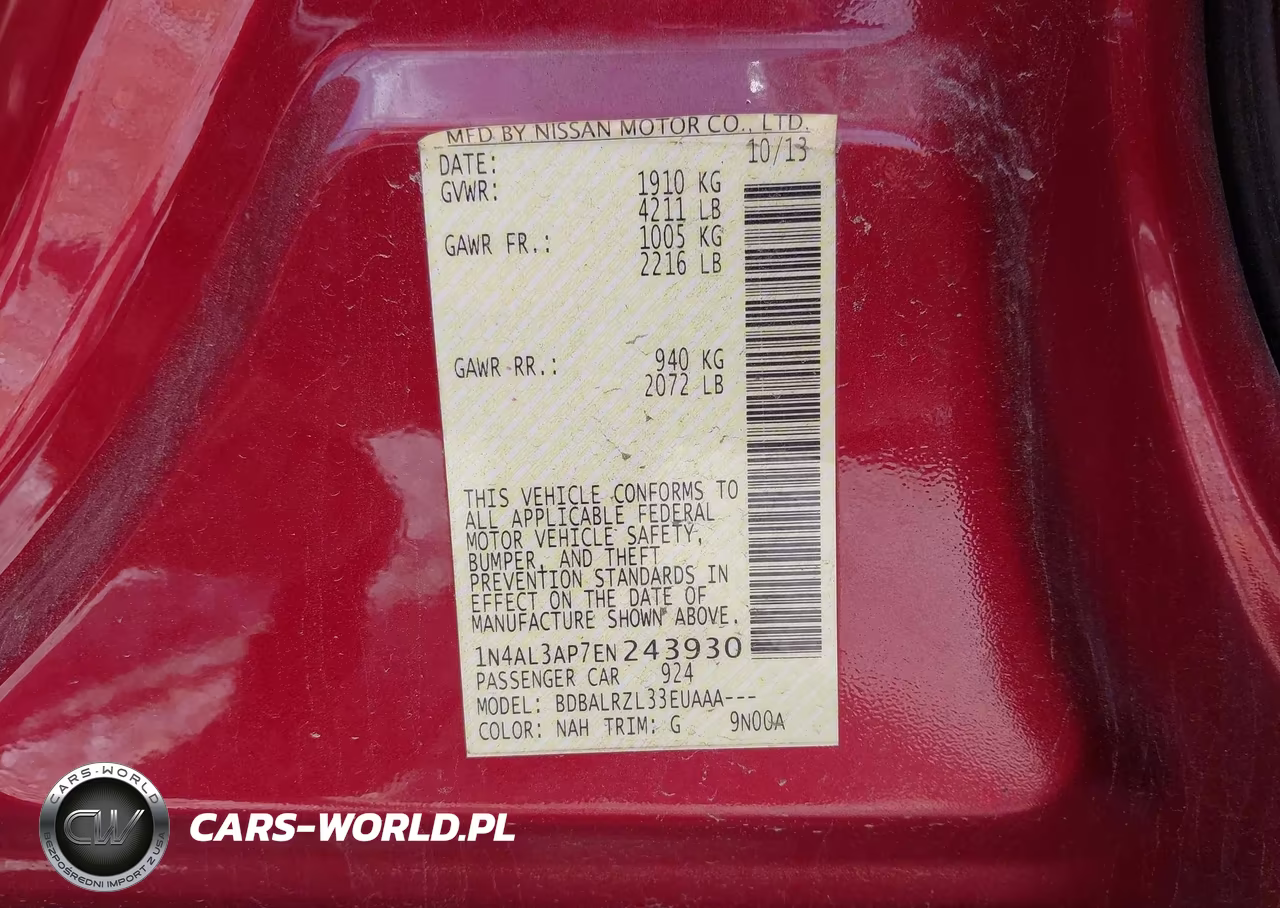 2014 Nissan Altima 2.5 S VIN:1N4AL3AP7EN243930 - 9