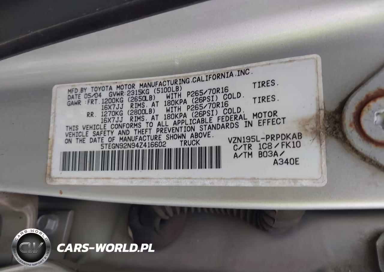 2004 Toyota Tacoma Prerunner V6 VIN:5TEGN92N94Z416602 - 9