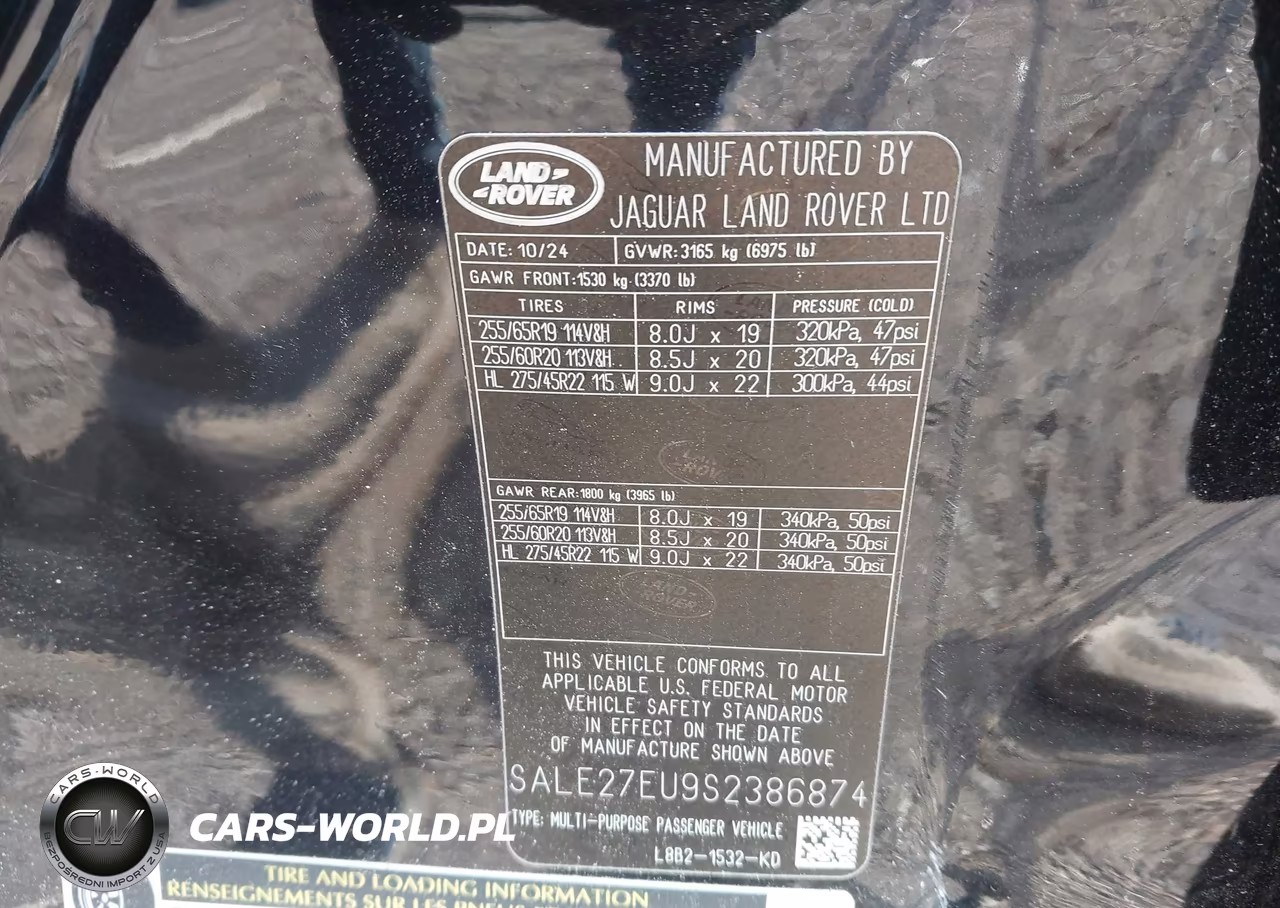 2025 Land Rover Defender 110 P400 X-Dynamic Se VIN:SALE27EU9S2386874 - 9