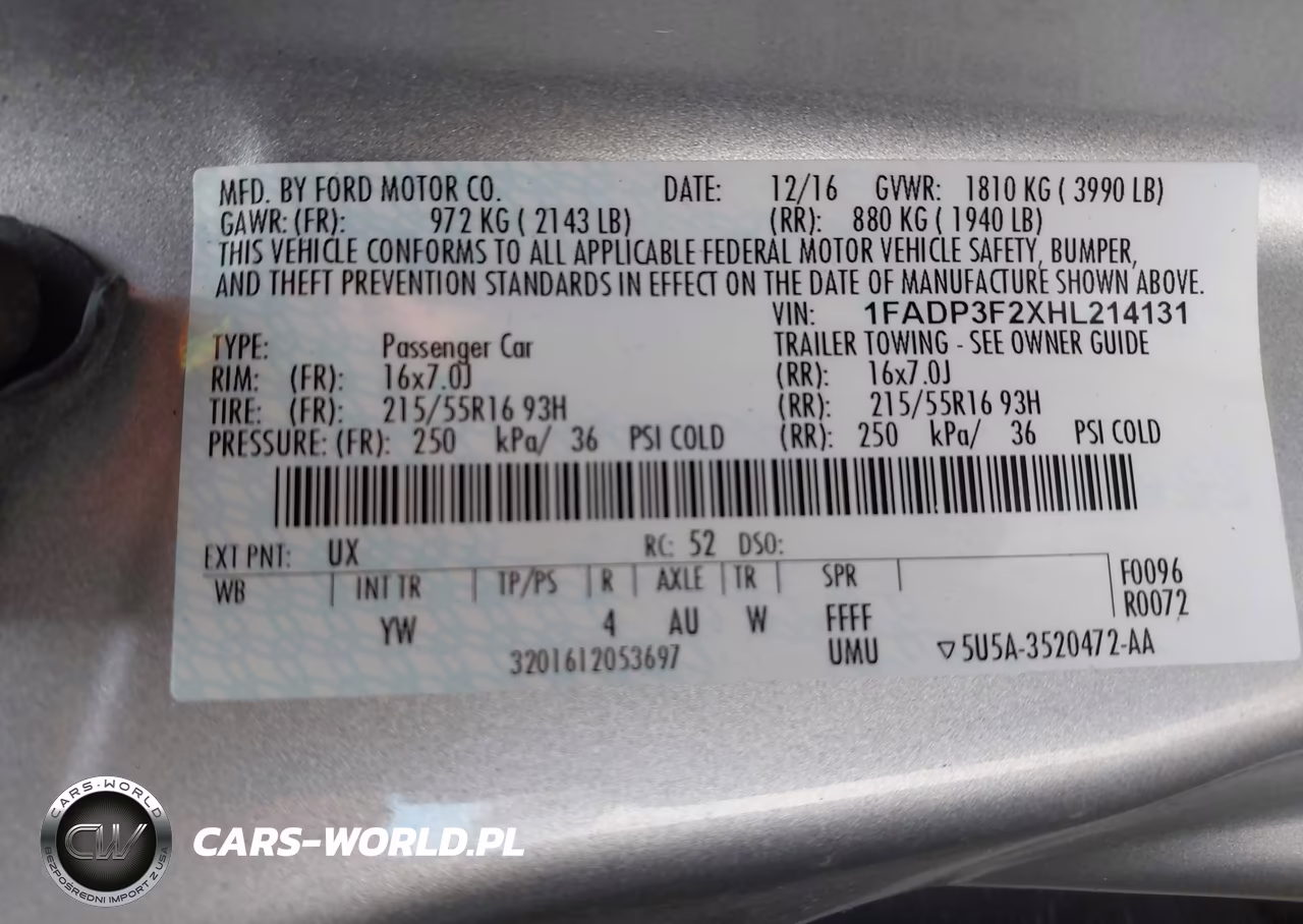 2017 Ford Focus Se VIN:1FADP3F2XHL214131 - 9