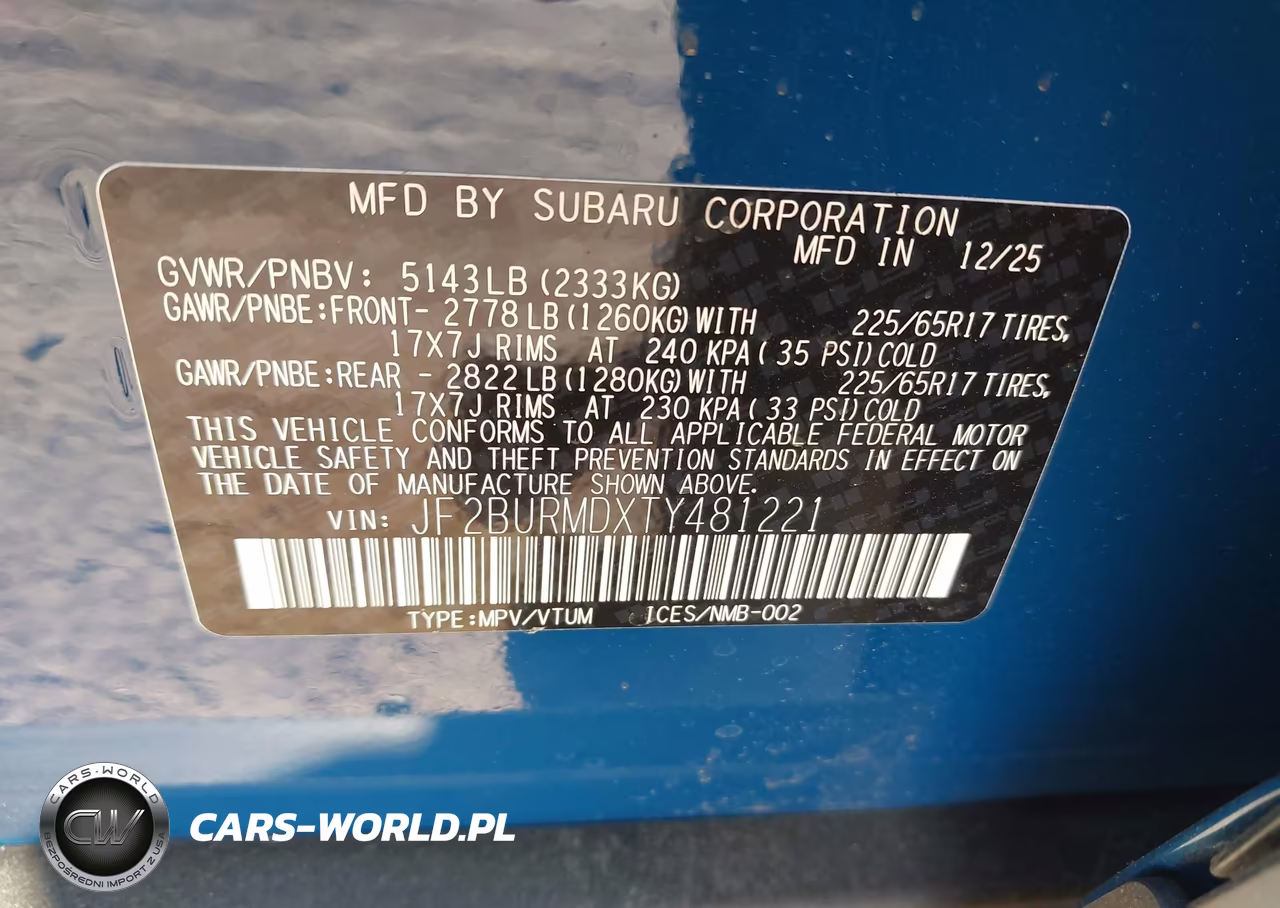 2026 Subaru Outback Wilderness VIN:JF2BURMDXTY481221 - 9