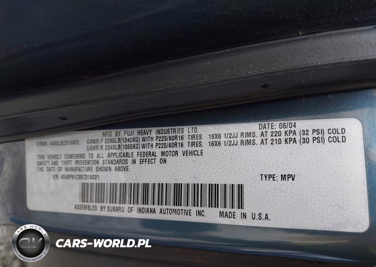 2005 Subaru Outback 2.5I VIN:4S4BP61C857316031 - 9