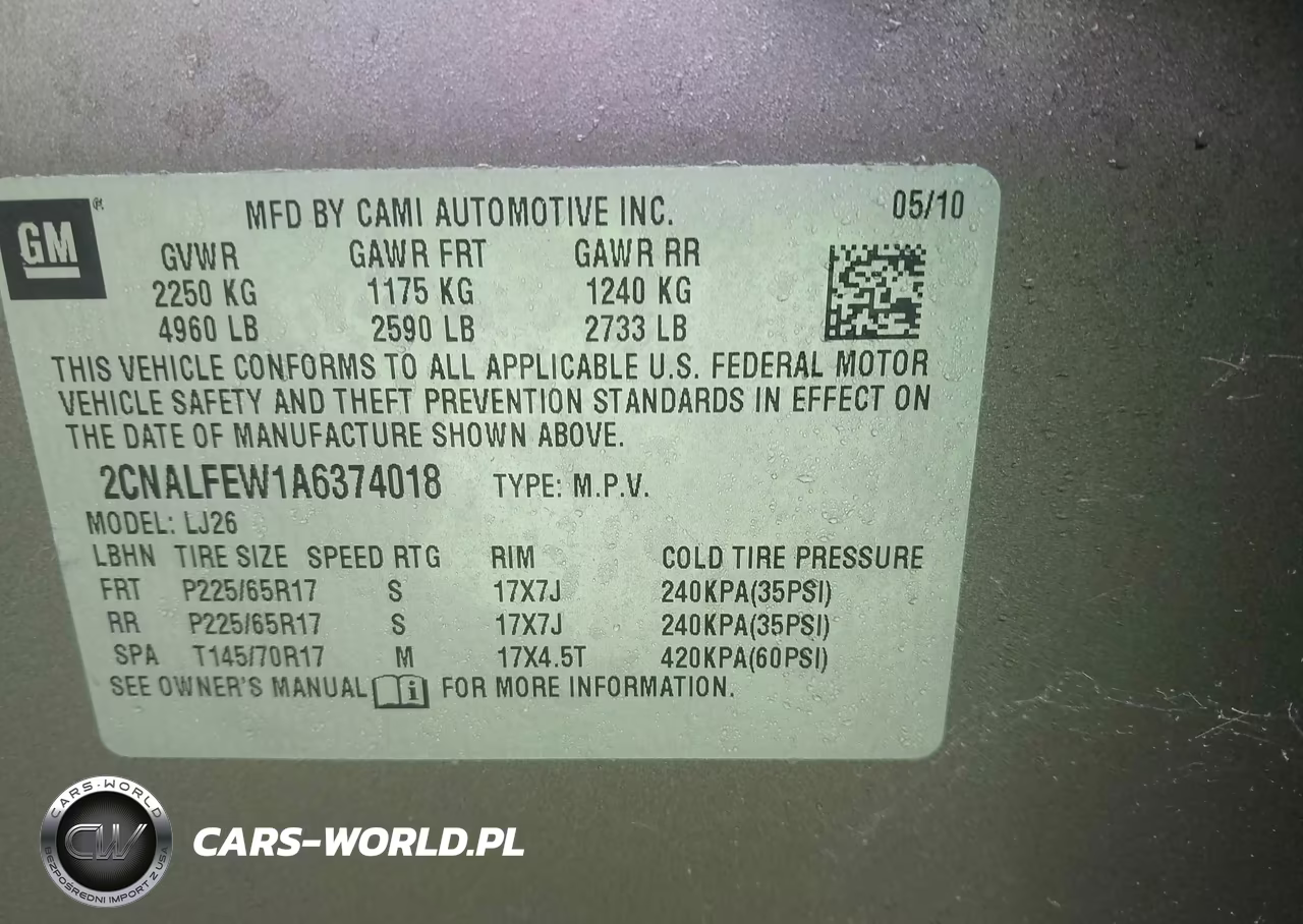2010 Chevrolet Equinox Ltz VIN:2CNALFEW1A6374018 - 9
