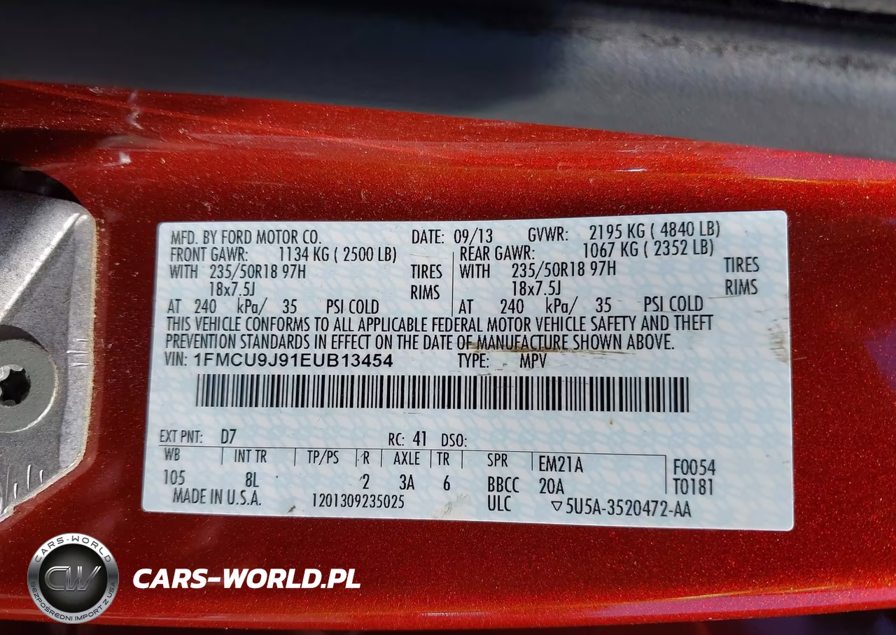 2014 Ford Escape Titanium VIN:1FMCU9J91EUB13454 - 9