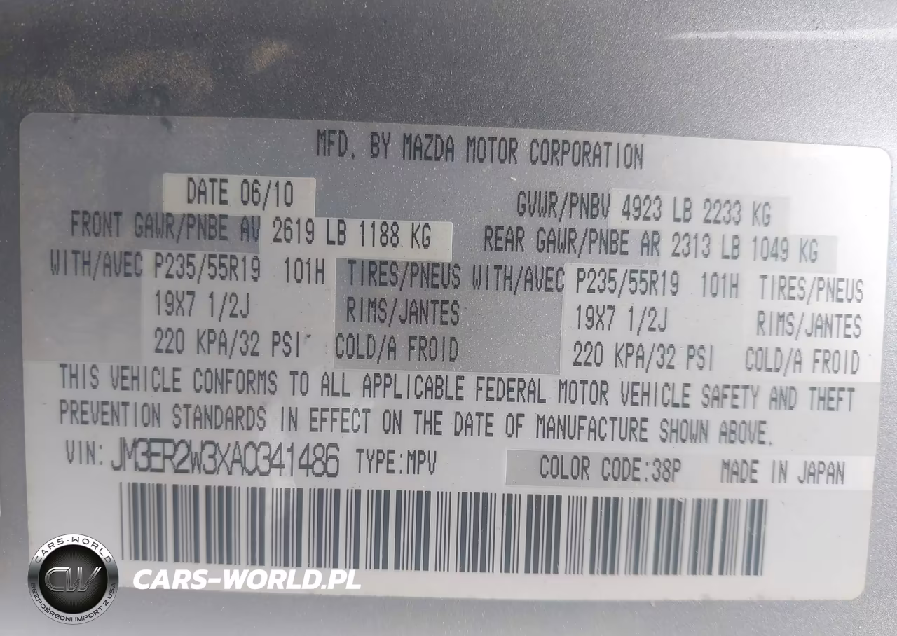 2010 Mazda Cx-7 S Grand Touring VIN:JM3ER2W3XA0341486 - 9