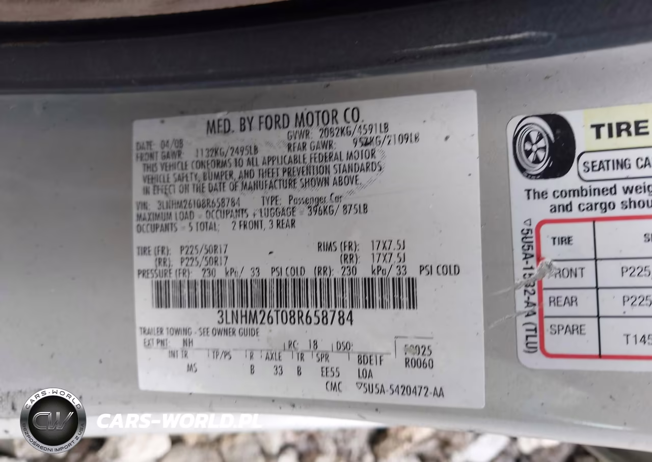 2008 Lincoln Mkz VIN:3LNHM26T08R658784 - 9