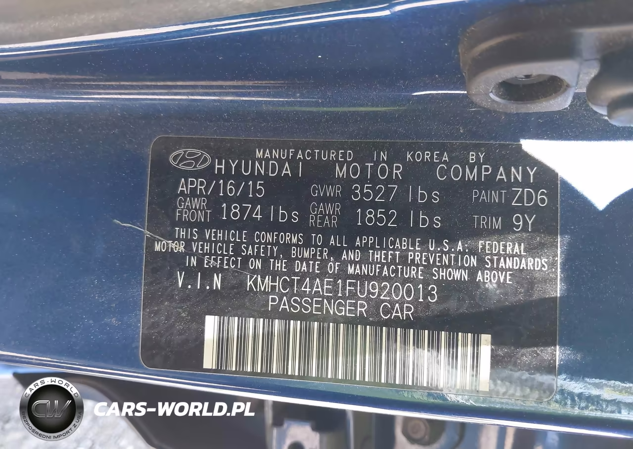 2015 Hyundai Accent Gls VIN:KMHCT4AE1FU920013 - 9