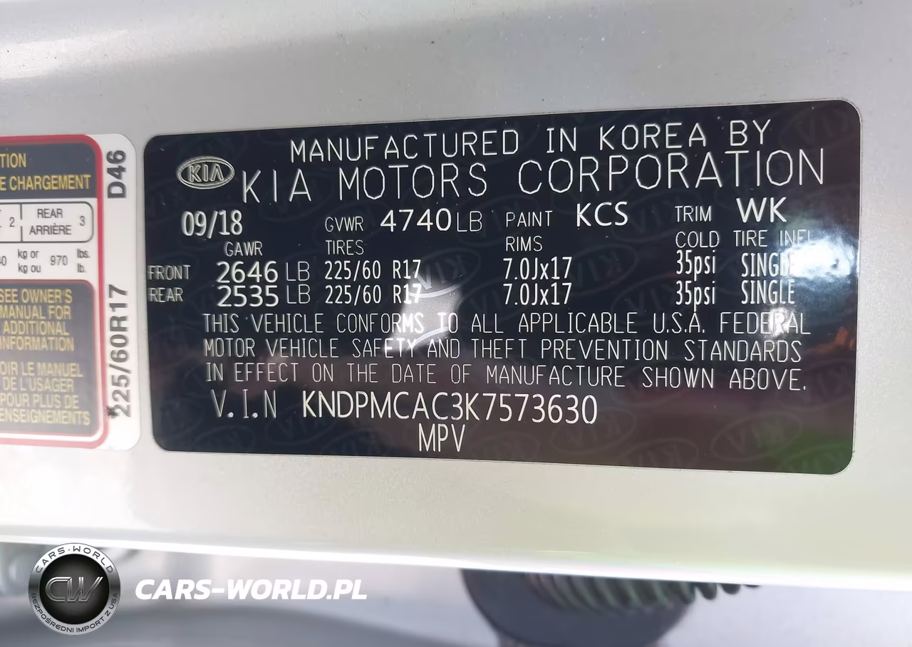 2019 Kia Sportage Lx VIN:KNDPMCAC3K7573630 - 9