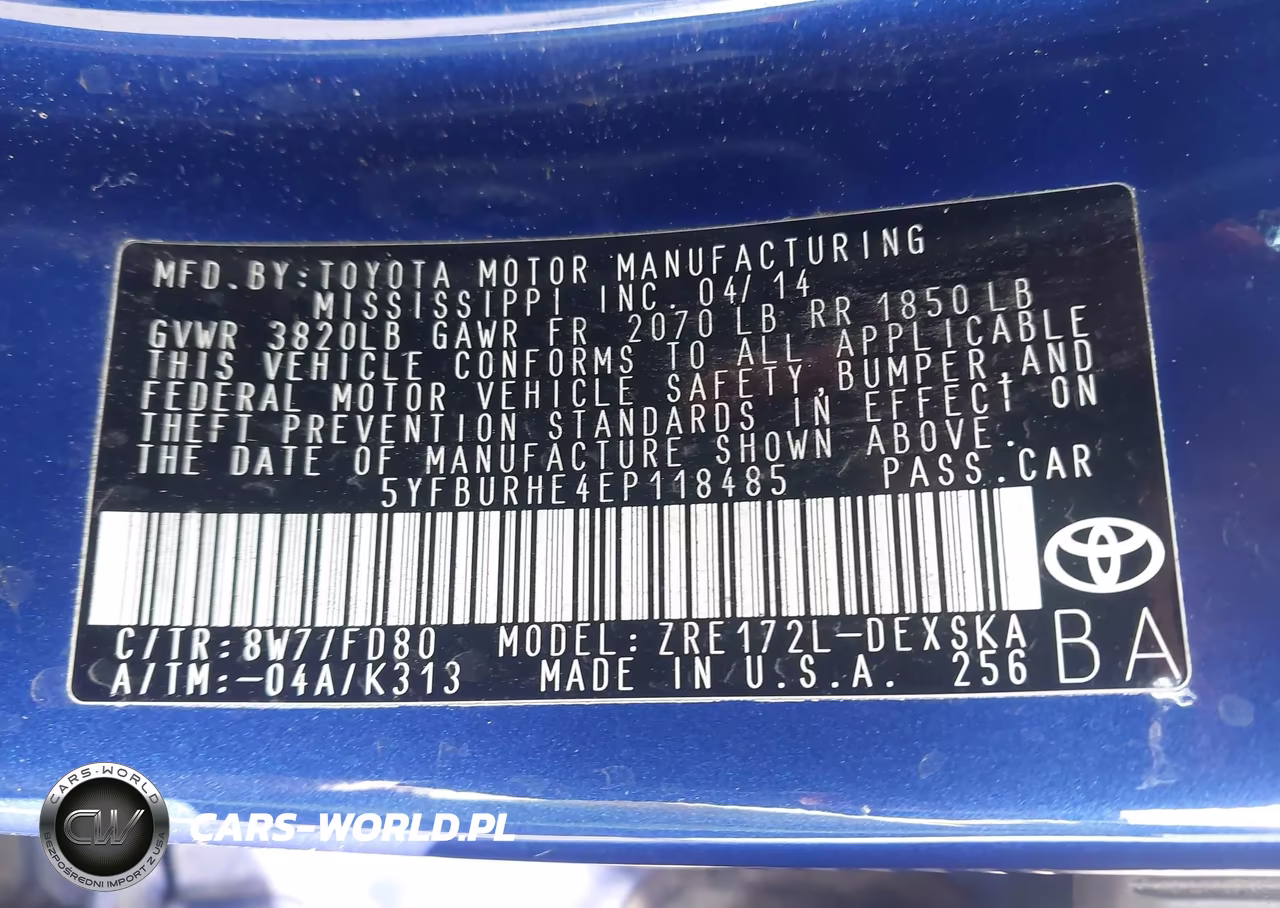 2014 Toyota Corolla S Plus VIN:5YFBURHE4EP118485 - 9