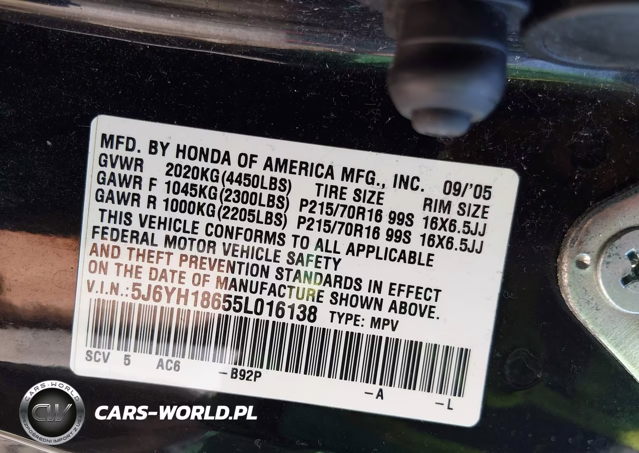 2005 Honda Element Ex VIN:5J6YH18655L016138 - 9