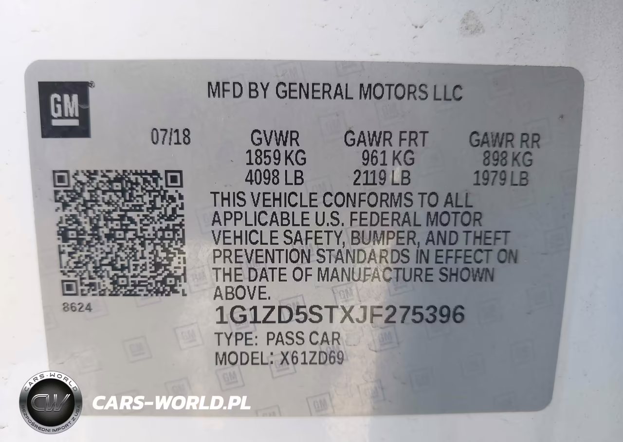 2018 Chevrolet Malibu Lt VIN:1G1ZD5STXJF275396 - 9